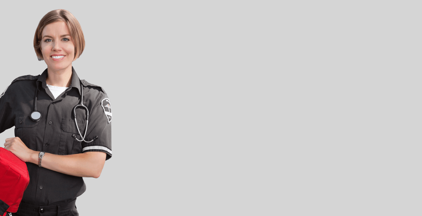 Ambulette personnel assisting patient