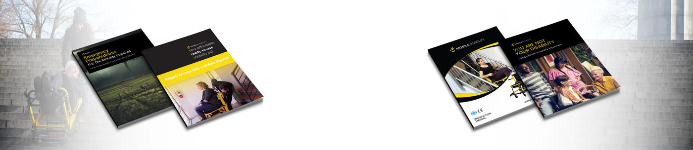 Header for mobile stairlift downloads section with icons