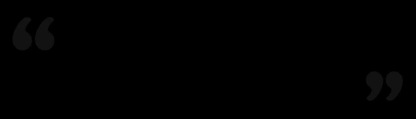 Black quote graphic with testimonial