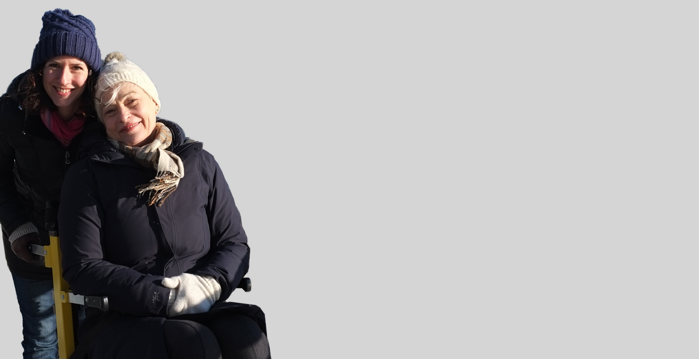 Stairlift banner with user demonstration