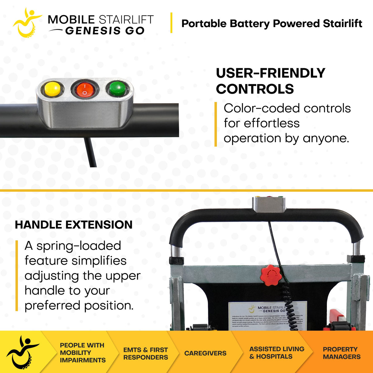 Genesis GO Mobile Stairlift - Battery Powered & Portable Stair Lift