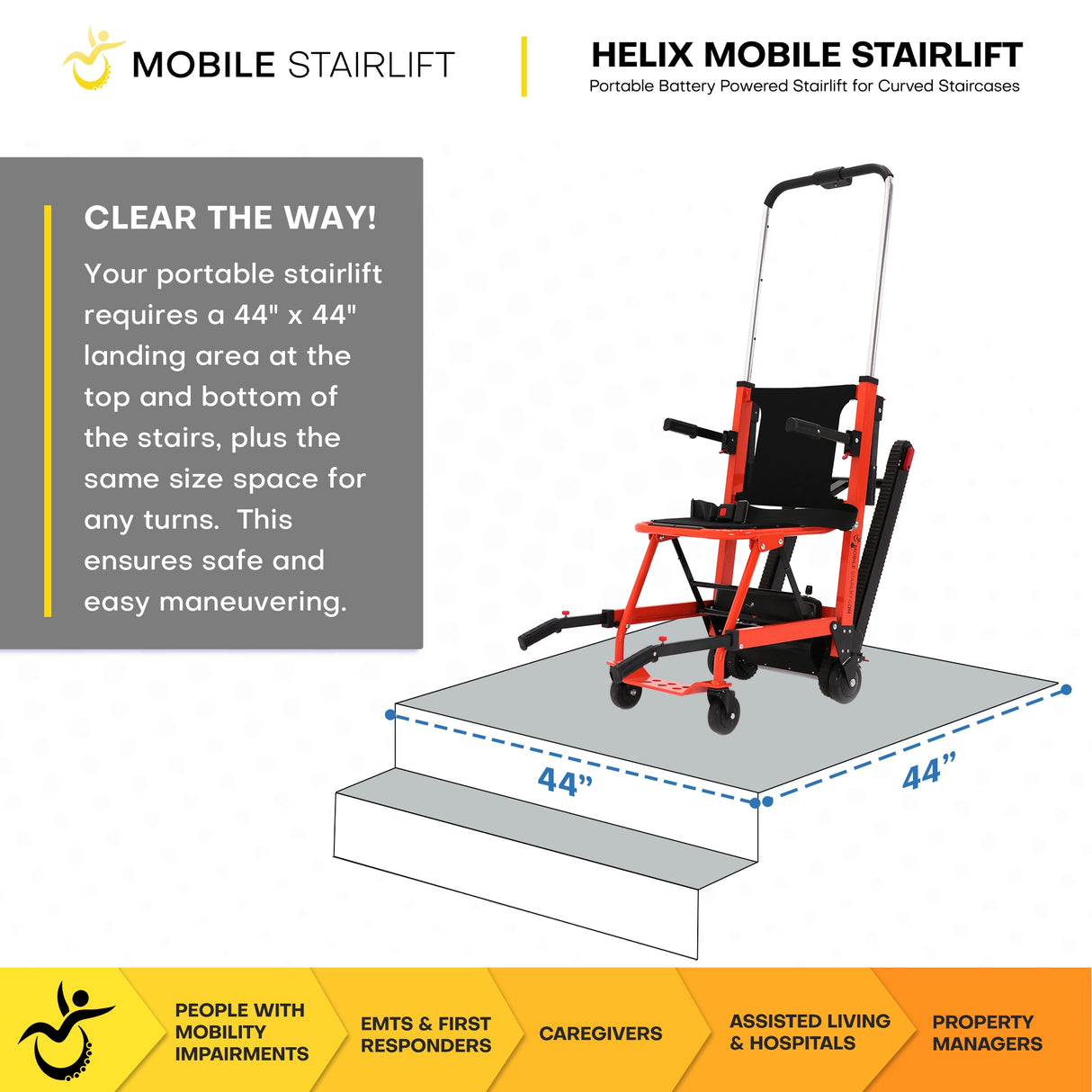 Mobile Stairlift Helix - For Curved Staircases
