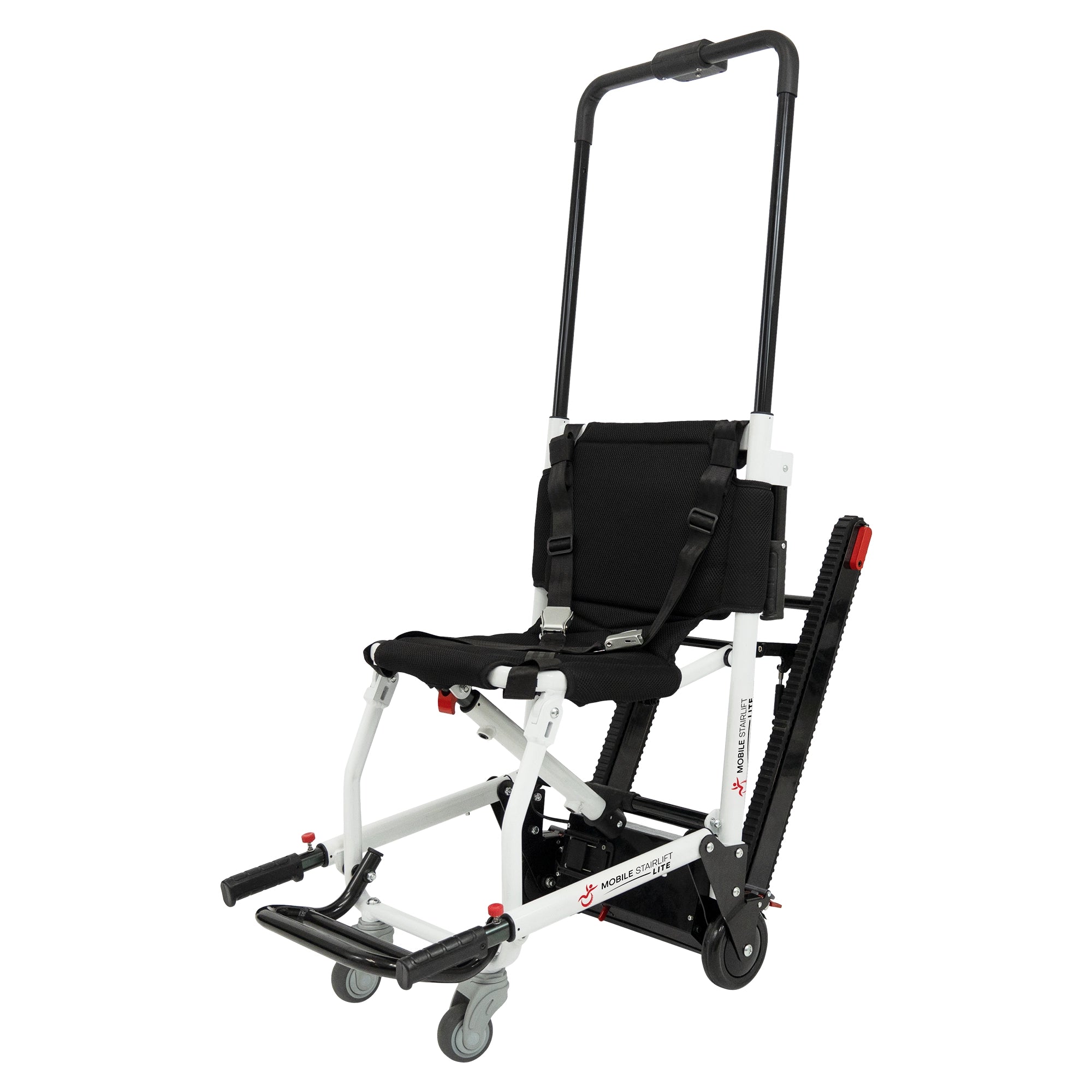 LITE Ultra Lightweight Mobile Stairlift portable battery-powered stair chair, side view