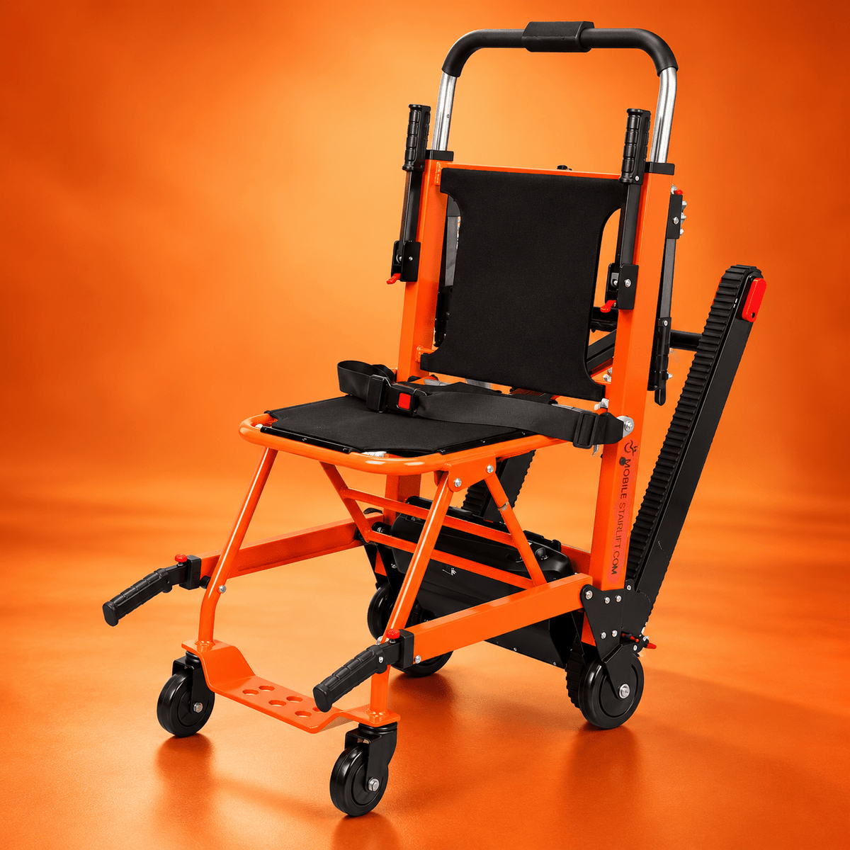HELIX Mobile Stairlift Battery Powered Stair Climbing Chair for Curved, Round or Straight Stairs